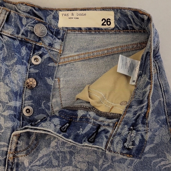 Rag & Bone High Waist Denim Shorts in Floral Print - Picture 6 of 12